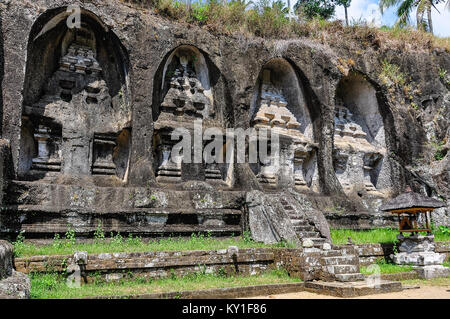 Rock-cut Schreine in der Gunung Kawi archäologischen Standort in Bali, Indonesien Stockfoto
