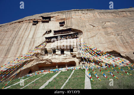 ZHANGYE, CHINA - ca. Mai 2017 Mati Si-Tempel in den Felsen Höhlen Stockfoto