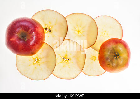 Jonagold Apfel in Scheiben geschnitten Stockfoto