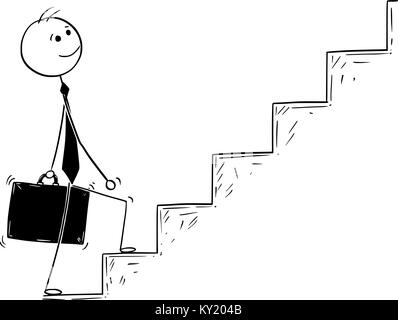Konzeptionelle Cartoon der Unternehmer zu Fuß die Treppen hoch Stock Vektor
