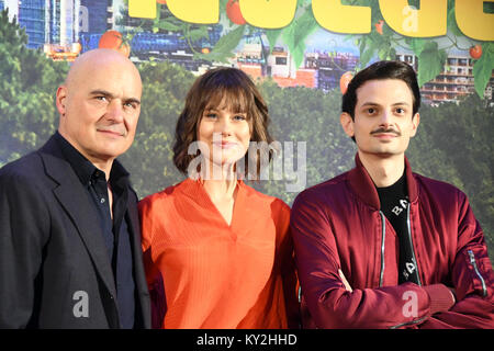 Rom, Italien. 12 Jan, 2017. Im Hotel st. Regis-Fotoshooting Film IL VEGETALE - Luca Zingaretti, Paola Calliari und Fabio Rovazzi Credit: Giuseppe Andidero/Alamy leben Nachrichten Stockfoto