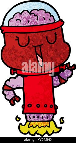 Happy cartoon Roboter fliegen Stock Vektor