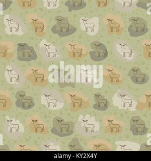 Hirsch abb oder Kette für Textilien. Tier im wilden Vektor-Illustrationsdesign. Stock Vektor