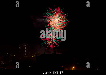 Feuerwerk in Glasgow auf Guy Fawkes, Schottland Stockfoto