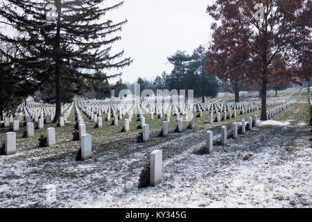 Ein Blick auf den Grabsteinen in den nationalen Friedhof von Arlington in Virginia, USA Stockfoto