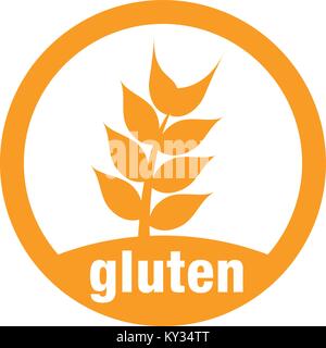 Symbole für Essen mit und ohne Gluten, Vektor. Stock Vektor