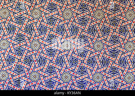 RABAT, Marokko - März 03, 2016: Pattern design Element Hintergrund Textur der Mausoleum von Mohammed V, Rabat, Marokko. Stockfoto