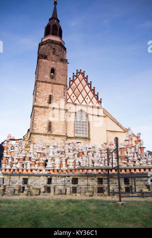 Bolesławiec - Die Stadt der Keramik Stockfoto