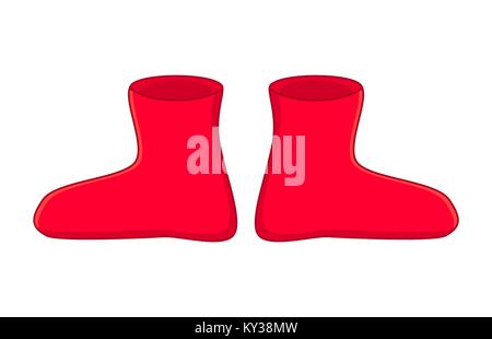 Gummistiefel, Cartoon einfache rote gumboots auf weißem Hintergrund Stock Vektor