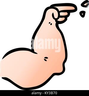 Cartoon muskulösen arm zeigend Stock Vektor