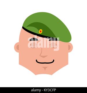 Russischen Soldaten schlafen emoji. Luftlandetruppen schlafend Emotionen. Fallschirmjäger Militärs in Russland schlafend. Abbildung 23. Februar. Verteidiger der Fa Stock Vektor