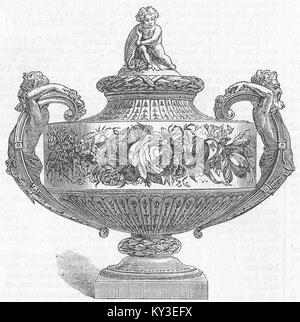 Dekoratives Porzellan vase 1867. Illustrated London News Stockfoto