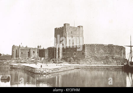 Carrickfergus Castle im frühen 20. Jahrhundert, County Antrim, Nordirland Stockfoto