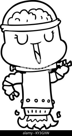 Happy cartoon Roboter fliegen Stock Vektor