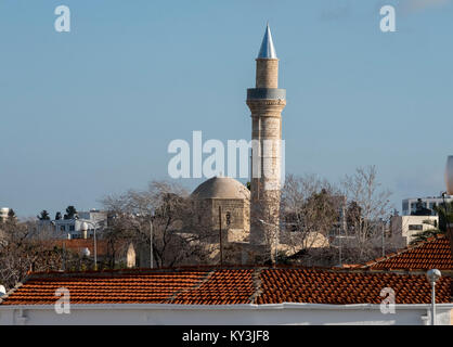 Camii-Kebir Moschee Conservation Projekt in Mouttalos Bereich der Altstadt von Pafos, Zypern. Stockfoto