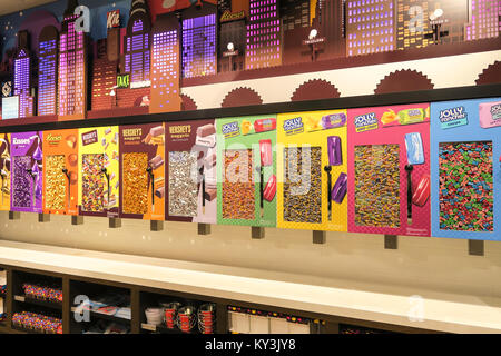 Unter dem Motto Candy in Hershey's Chocolate World Times Square, New York Stockfoto