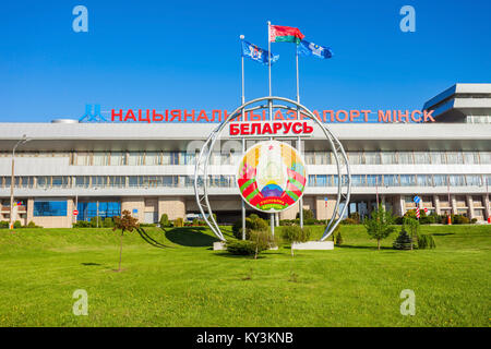 MINSK, Weißrussland - Mai 05, 2016: Minsk National Airport früheren Namen Minsk-2 ist der Hauptflughafen in Weißrussland liegt 42 km östlich von Th Stockfoto