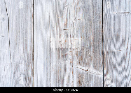Ein Fragment eines Holz- Oberfläche, Holztüren, verwitterte weiße Farbe, Risse, Knuckles, Nägel, Texturen und Hintergründe, Platz für Text Stockfoto