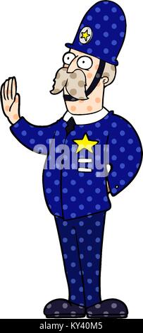 Cartoon Polizist, stop Geste Stock Vektor