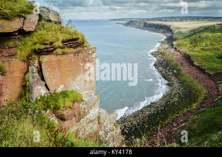 Blick auf die Irische See in der Nähe von St. Bienen, England, England d's von Küste zu Küste Weg, Tag 1 Wenn in Richtung Westen nach Osten. Stockfoto