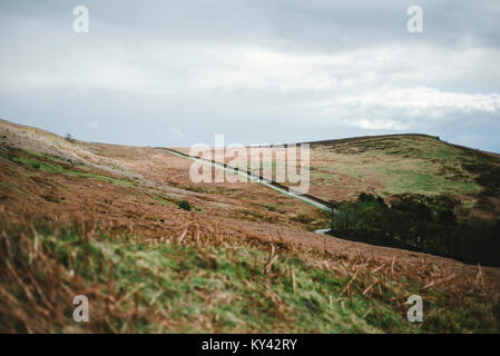 Landschaften von einem Spaziergang von Hathersage zu Stanage Edge im Peak District, Derbyshire. Stockfoto