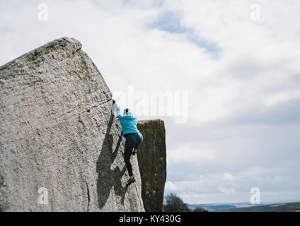 Landschaften von einem Spaziergang von Hathersage zu Stanage Edge im Peak District, Derbyshire. Stockfoto