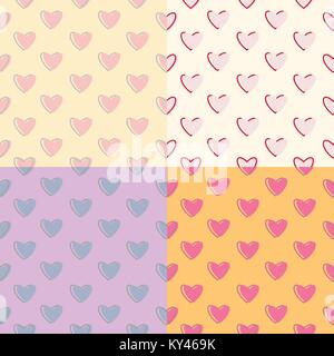 Nahtlose herzen Polka Dot Pattern mit retro Textur Eps8 Stock Vektor