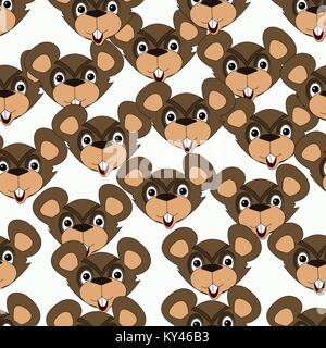 Nahtlose Muster mit murmeltieren. Ornament pet groundhog Vektor-illustration eps 10. Stock Vektor