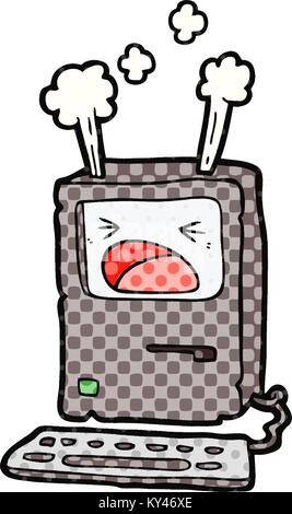 Cartoon Überhitzung Steuergerät Stock Vektor