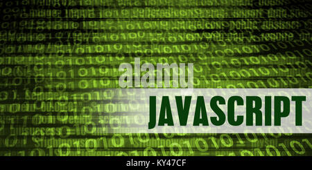 Javascript Codierung binäre Sprache mit grünem Hintergrund Stockfoto