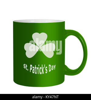 St. Patricks Daymug. Lächeln Form text. Stockfoto