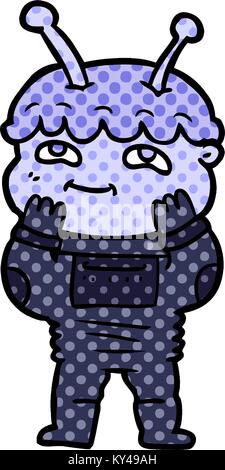 Überrascht cartoon Spaceman Stock Vektor