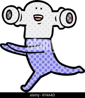 Freundlich cartoon Alien läuft Stock Vektor