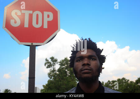 Johannesburg, Südafrika 12. Januar 2018 Phuti Keetse' Präsident der EFFSC an der Universität von Johannesburg während der Registrierung Kampagne 2018 Stockfoto