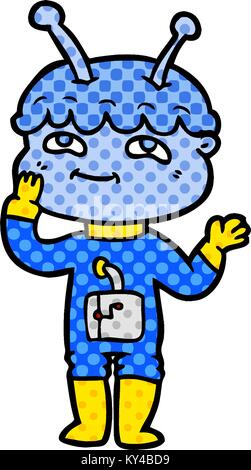 Überrascht cartoon Spaceman Stock Vektor