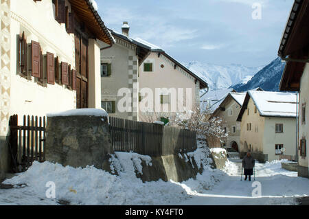 Schweiz, Engadin, Gesendet bei Bad Scuol, Stockfoto