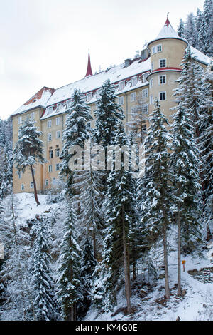 Schweiz, Engadin, Gesendet bei Bad Scuol, Hotel Val Sinestra Stockfoto