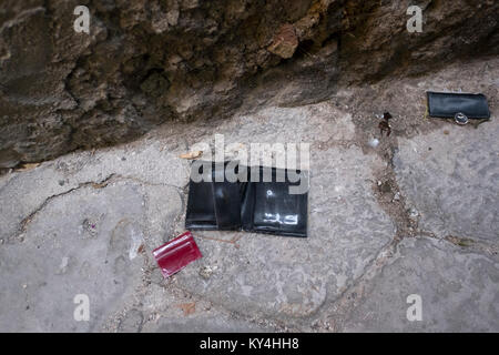 Der lebensmittelmarkt Bereich Ballaro in Palermo, der Hauptstadt von Sizilien, Italien. Seit Jahrtausenden, Sizilien hat einen Anschlag auf das Mittelmeer Handelsrouten, und Stockfoto