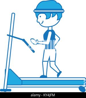 Mann auf einem Laufband Stock Vektor