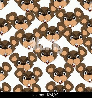 Nahtlose Muster mit murmeltieren. Ornament pet groundhog Vektor-illustration eps 10. Stock Vektor