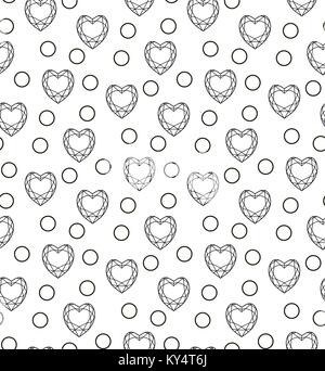 Diamond nahtlose Muster, Linie, Skizze, doodle Stil. Modernes trendiges endlose Hintergrund mit Schmuck. Gems sich wiederholende Textur. Edelstein Tapeten, Hintergrund, Papier. Vector Illustration. Stock Vektor