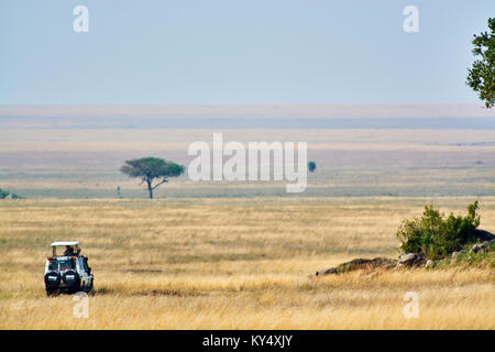 African Safari Landschaft Tansania Kenia Safari mit Lkw Stockfoto