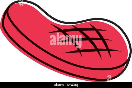 Filet Steak vom Grill essen Symbol Stock Vektor