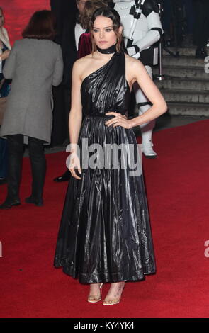 Star Wars Episode VIII: Der letzte Jedi europäische Premiere in der Royal Albert Hall, Kensington Gore, London Mit: Daisy Ridley Wo: London, Großbritannien Wann: 12 Dec 2017 Credit: WENN.com Stockfoto