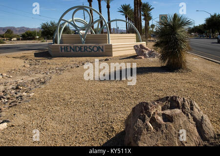 In Henderson, Nevada, USA Willkommen anmelden. Stockfoto