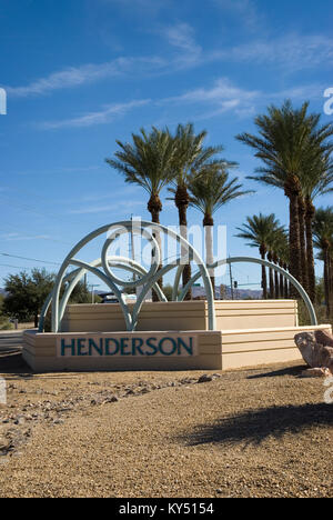 In Henderson, Nevada, USA Willkommen anmelden. Stockfoto