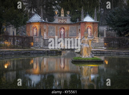 Wasserspiele Schloss Hellbrunn, Salzburg Stockfoto