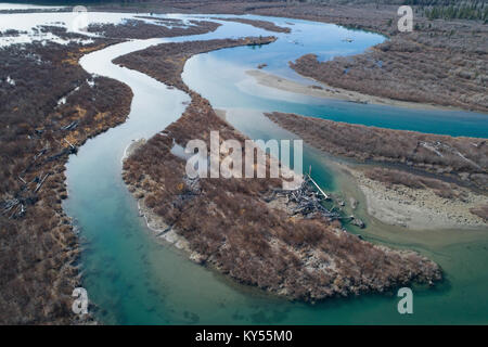 Blick auf den Fluss und die Landschaft Stockfoto