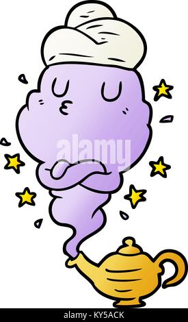 Cute cartoon Genie, der Lampe Stock Vektor