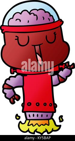 Happy cartoon Roboter fliegen Stock Vektor